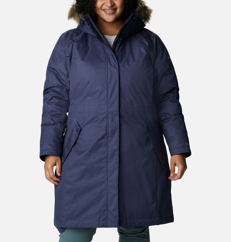 Women\'s Columbia Juniper Ridge Omni-Heat Infinity Down Parka Jackets Navy | Plus Size CA-A5083